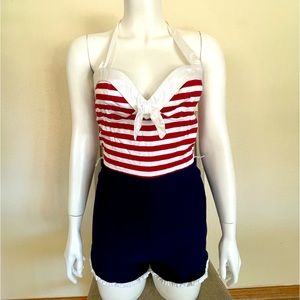 Pinup sailor romper